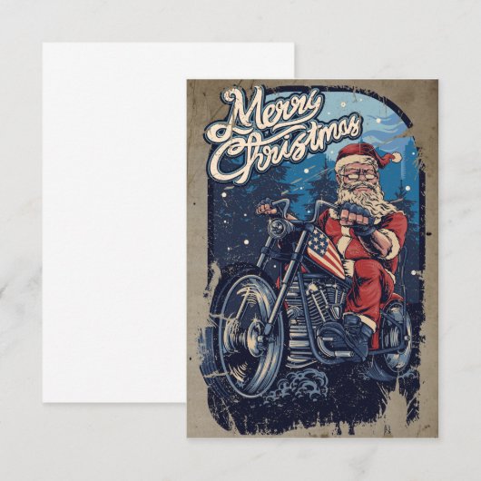 Merry KerstSanta Biker USA (Voorkant / Achterkant)