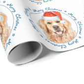 Merry KerstSanta Dog Golden Retriever Cadeaupapier (Rol Hoek)