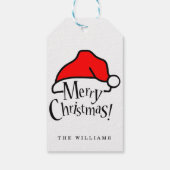 Merry KerstSanta Hat Gift Label Cadeaulabel (Achterkant)