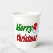 Merry KerstSanta Hat-typografie Papieren Bekers (Achterkant)
