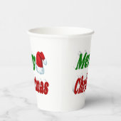 Merry KerstSanta Hat-typografie Papieren Bekers (Rechts)