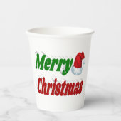 Merry KerstSanta Hat-typografie Papieren Bekers (Voorkant)