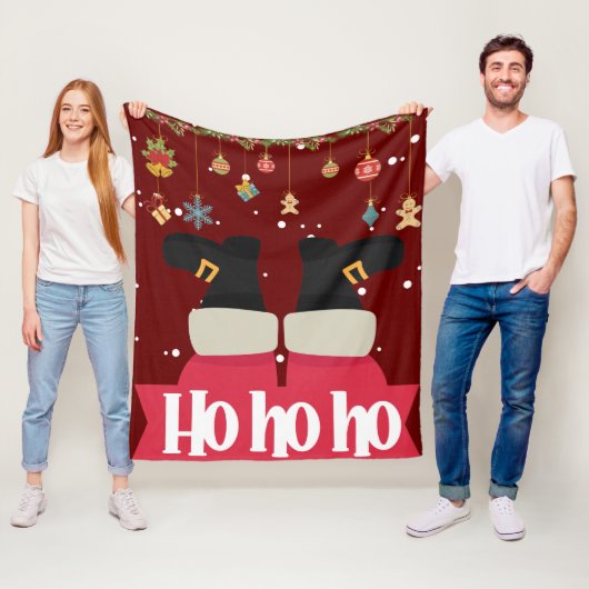 Merry KerstSanta Ho Ho Ho Fleece Deken (In situ)