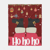 Merry KerstSanta Ho Ho Ho Fleece Deken (Voorkant)