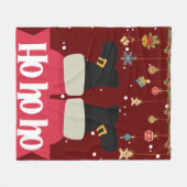 Merry KerstSanta Ho Ho Ho Fleece Deken (Voorkant (Horizontaal))