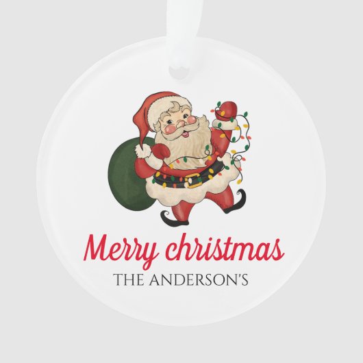 Merry kerstsanta ornament (voorkant)