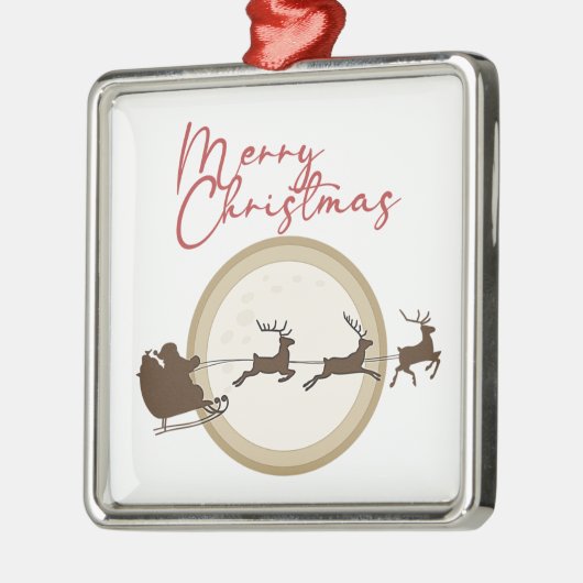 Merry KerstSanta Sleigh Deer Metalen Ornament (Links)