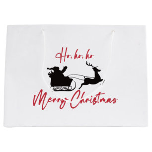 Merry KerstSanta Sleigh en Reindeer Groot Cadeauzakje