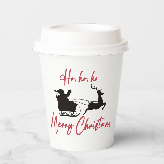 Merry KerstSanta Sleigh en Reindeer Papieren Bekers (Voorkant)