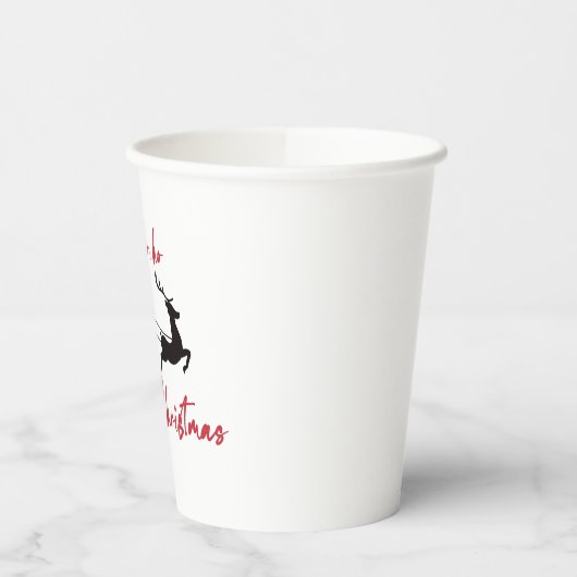 Merry KerstSanta Sleigh en Reindeer Papieren Bekers (Links)