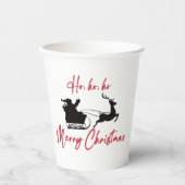 Merry KerstSanta Sleigh en Reindeer Papieren Bekers (Voorkant)
