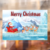Merry KerstSanta Sleigh en Reindeer Raamsticker (Vel 2)
