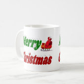 Merry KerstSanta Sleigh halve typografie Koffiemok (Voorkant links)