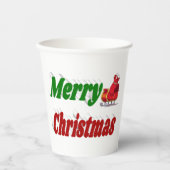 Merry KerstSanta Sleigh-typografie Papieren Bekers (Voorkant)