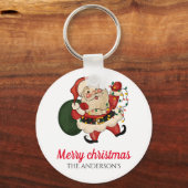 Merry kerstsanta sleutelhanger (Voorkant)