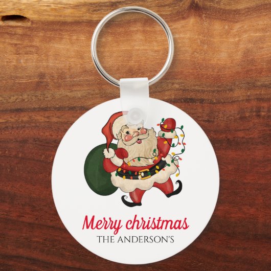 Merry kerstsanta sleutelhanger (Voorkant)
