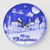 Merry KerstSanta Winter Village Grote Klok (Voorkant)
