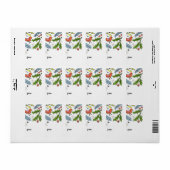 Merry kerstsaus Boughs Gift Label (Full Sheet)