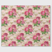 Merry kerstscript Bauble Gold Pink Mint Green Cadeaupapier (Vlak)