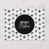Merry Kerstscript Black Snowflakes Patroon Briefkaart (Voorkant)