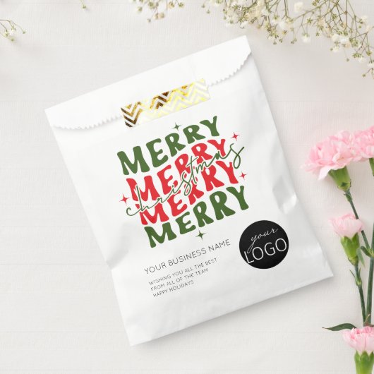 Merry Kerstscript Business Logo Bedankzakje (Gezegeld)