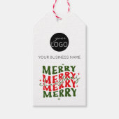 Merry Kerstscript Business Logo Cadeaulabel (Voorkant)