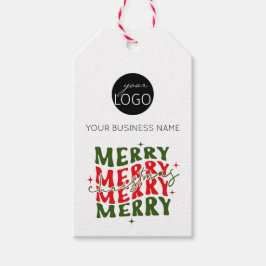 Merry Kerstscript Business Logo Cadeaulabel