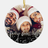 Merry Kerstscript Copy Photo Ceramic Ornament (Voorkant)