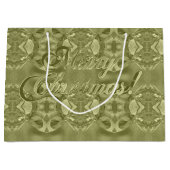 Merry Kerstscript Elegant Green Groot Cadeauzakje (Voorkant)