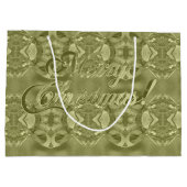 Merry Kerstscript Elegant Green Groot Cadeauzakje (Achterkant)