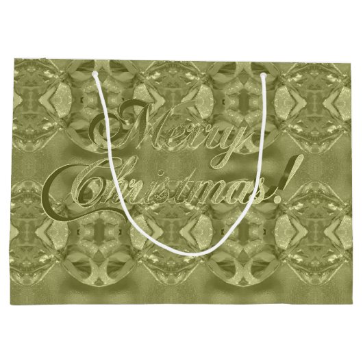 Merry Kerstscript Elegant Green Groot Cadeauzakje (Achterkant)
