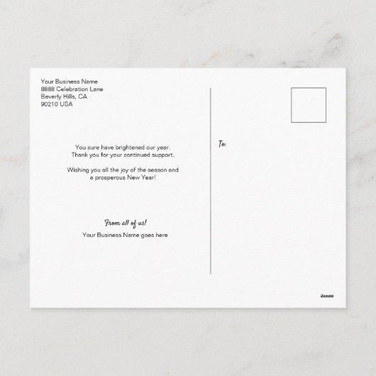 Merry kerstscript feestdagen, bedrijf feestdagenkaart (Achterkant)