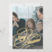 Merry kerstscript, foto-overlay feestdagenkaart (Voorkant)