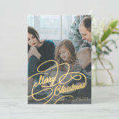 Merry kerstscript, foto-overlay feestdagenkaart (Staand voorkant)