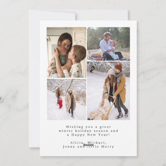Merry kerstscript fotocollage feestdagenkaart (Achterkant)