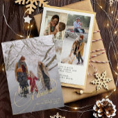 Merry kerstscript fotocollage feestdagenkaart