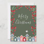 Merry kerstscript Green Floral personaliseren Feestdagenkaart (Voorkant)