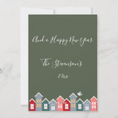 Merry kerstscript Green Floral personaliseren Feestdagenkaart (Achterkant)