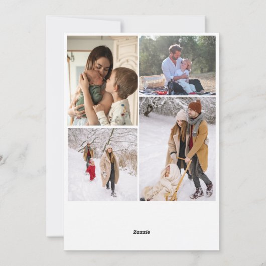 Merry kerstscript, groet met meerdere foto's uit d feestdagenkaart (Achterkant)