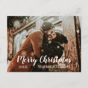 Merry kerstscript Kaart voor fotofeestdag