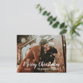 Merry kerstscript Kaart voor fotofeestdag (Staand voorkant)