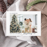 Merry kerstscript Kaart voor fotofeestdag<br><div class="desc">De minimalistische kerstkaart is voorzien van Kerstmis in een chic script en een foto.</div>