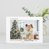 Merry kerstscript Kaart voor fotofeestdag (Staand voorkant)