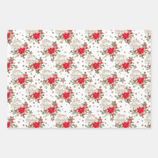 Merry Kerstscript Nutcracker Festive Pattern Inpakpapier Vel (Voorkant 3)