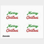 Merry-kerstscript Ovale Sticker (Vel)