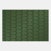 Merry Kerstscript Patroon Inpakpapier Vel (Voorkant 3)