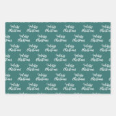 Merry kerstscript Pattern Green Pink Oranje Inpakpapier Vel (Voorkant 3)