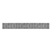 Merry Kerstscript Pattern Silver Grey Grosgrain Lint (Voorkant)
