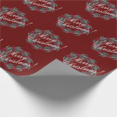 Merry Kerstscript  Red Festive Cadeaupapier (Hoek)