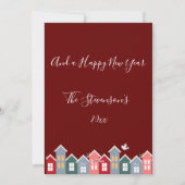 Merry kerstscript Red Floral personaliseren Feestdagenkaart (Achterkant)